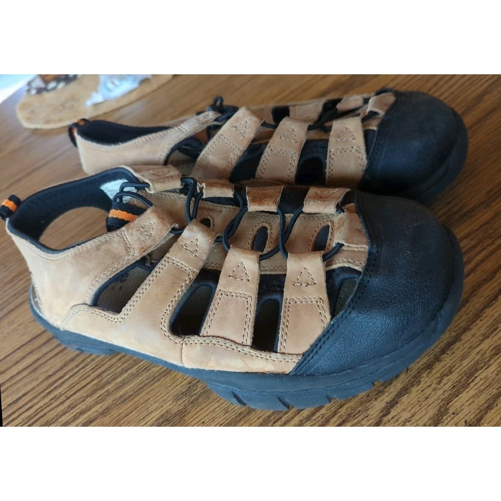 Alpine Design Men Fisherman Sandals Brown Leather Drawstring Size‎ 10